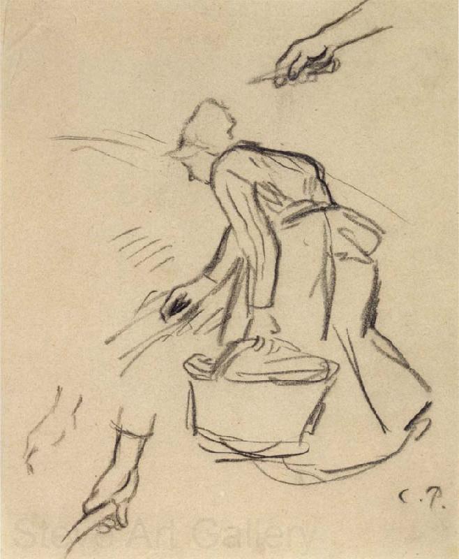 Camille Pissarro Woman carrying a basket